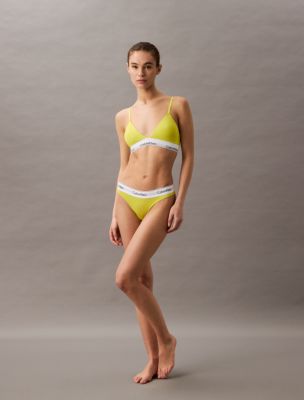 Icon Cotton Modal Lightly Lined Triangle Bralette + Thong, 