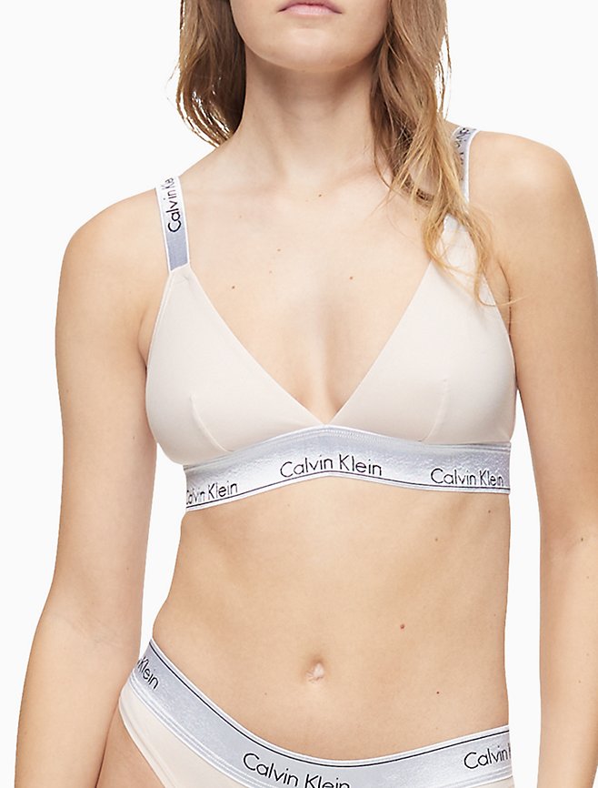 Calvin Klein Modern Cotton Unlined Convertible Metallic Bralette