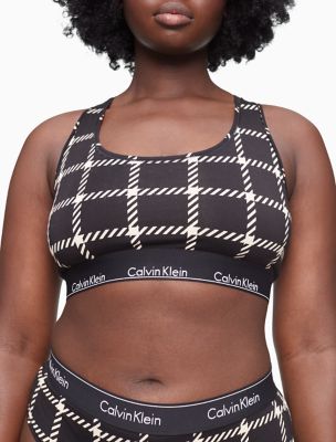 Modern Cotton Plus Windowpane Unlined Bralette Calvin Klein