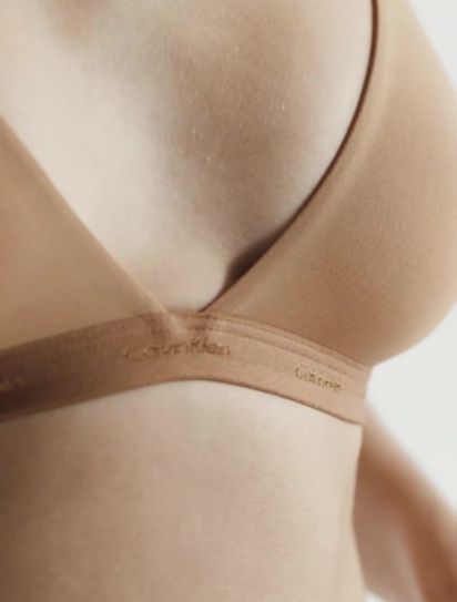 Buy Calvin Klein Logo Waistband Lined Bralette In Brown