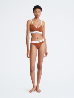 Modern Cotton Lightly Lined Triangle Bralette + Bikini