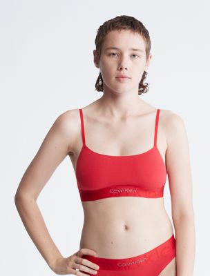 Calvin Klein Embossed Icon Cotton Bikini Brief, Red - Briefs