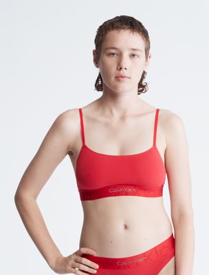 Calvin Klein Embossed Icon Holiday Bralette - Belle Lingerie  Calvin Klein  Embossed Icon Holiday Lightly Lined Bralette - Belle Lingerie