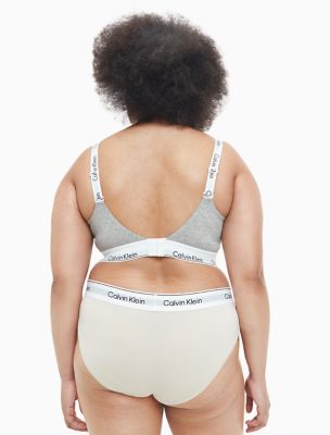 Calvin Klein Women's CK One Cotton Lightly Lined Bralette, GREY HEATHER, XS  at  Women's Clothing store