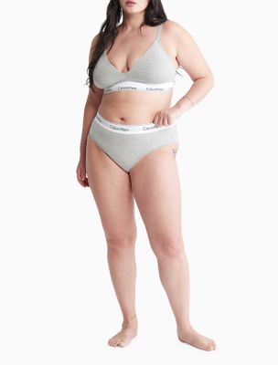 Calvin Klein  Modern Cotton Plus Size Bralette Grey – Prettylovelylingerie