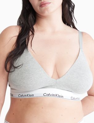 Modern Cotton Plus Lightly Lined Triangle Bralette, Grey Heather