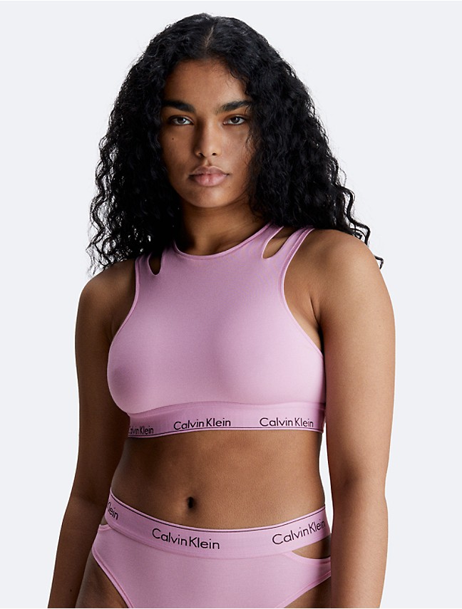 Calvin Klein One Glisten Pink Unlined Bra Size S removable strap