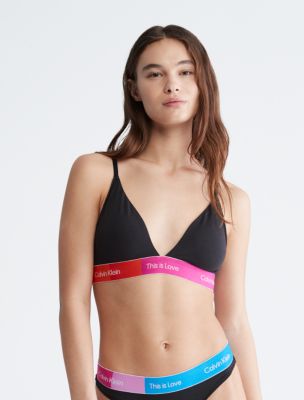 Pride This Is Love Colorblock Lightly Lined Triangle Bralette