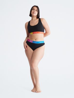 Pride This Is Love Plus Size Colorblock Unlined Bralette + Thong
