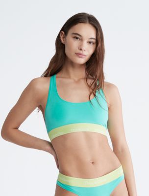 Calvin Klein Underwear Wmns Unlined Bralette Green - Womens - (Sports ) Bras  Calvin Klein Underwear