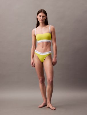 Icon Cotton Modal Lightly Lined Bandeau Bra + Thong, 