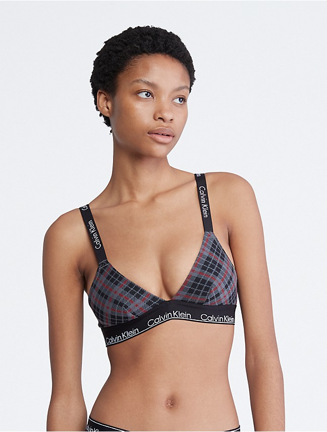 Calvin Klein Modern Cotton unlined triangle bralette in charcoal