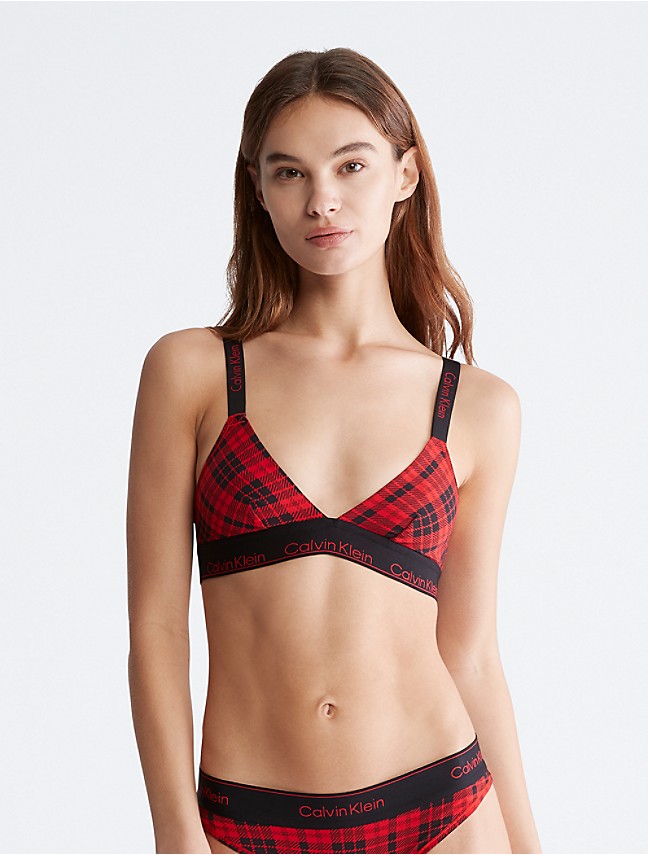 Calvin Klein Modern Cotton Unlined Triangle Bralette In Leopard Print-Multi  for Women