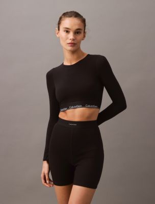 Calvin klein long sleeve crop top online