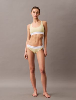 Cotton Modal Stretch Rib Lightly Lined Bralette + Bikini, 