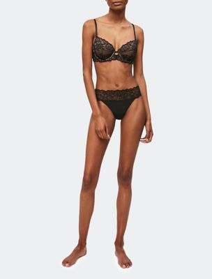 Calvin Klein womens Seductive Comfort W/Lace Full Coverage Unlined
