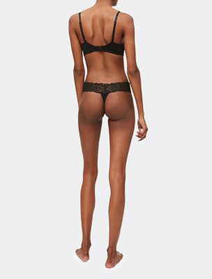 NWT Calvin Klein QF1418 Signature Unlined Plunge Soft Cup Lace