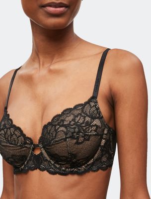 Calvin Klein Lace Instinct Unlined Underwire Bra Black F3535