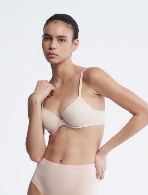 Calvin Klein PERFECTLY FIT - MODERN T-SHIRT (W.O EMBEDDED WIRE) Ladies Bra,  White : : Fashion