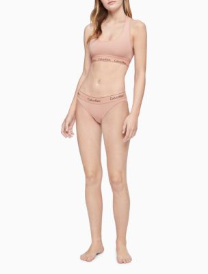 Icon Cotton Modal Unlined Bralette, Warm Caramel