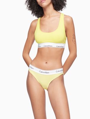 Icon Cotton Modal Unlined Bralette, Yellow
