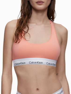 Icon Cotton Modal Unlined Bralette, Melba/Tangerine/Orange