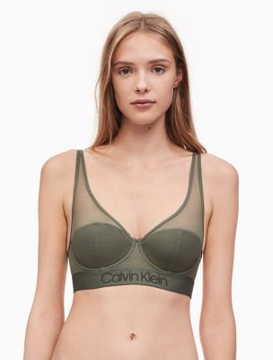 calvin klein tonal logo lightly lined bralette