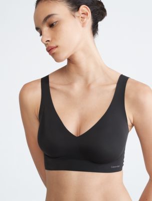 Calvin Klein Invisibles Comfort Lightly Lined V Neck Bralette BQF4708 Bare  Womens Underwear