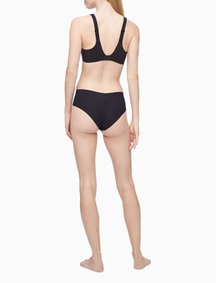 Calvin Klein Bra Women's Everyday Lightly Lined Demi Bra Adjustable Straps  - 2 Pack (36B, Black-Bare) 
