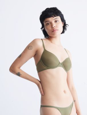 Sheer Marquisette Lightly Lined Demi Bra, Napa