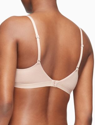 Calvin Klein Womens Pure Ribbed Unlined Bralette X-Large Cedar 