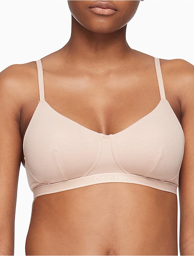 Calvin Klein Women's Invisibles Lightly Lined V Neck Bralette Bare Size  Large for sale online