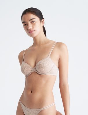 Sheer Marquisette Lace Lightly Lined Demi Bra, Cedar