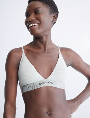 Calvin Klein Women's Embossed Icon Lightly Lined Triangle Wireless  Bralette, Classic White, Large : : Clothing, Shoes & Accessories