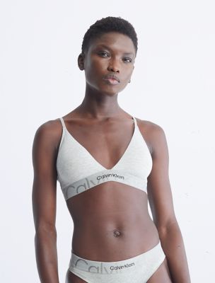 Embossed Icon Lightly Lined Triangle Bralette