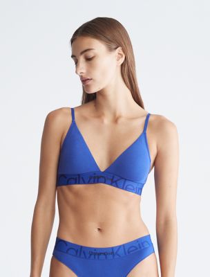 Embossed Icon Lightly Lined Triangle Bralette | Calvin Klein