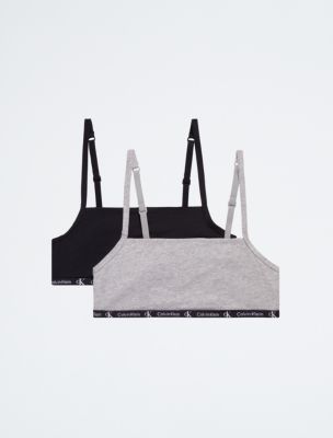 Calvin Klein Bralettes - 2-Pack - Grey Melange/White