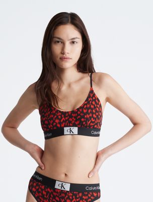 Calvin Klein 1996 Cotton Stretch Unlined Bralette, Hazard Leopard