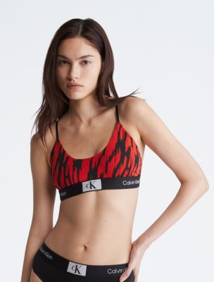 Calvin Klein 1996 Cotton Stretch Unlined Bralette, Tiger Stripe