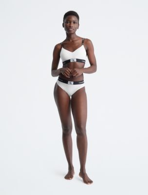 Calvin Klein 1996 Cotton Stretch Lightly Lined Bralette + Modern Bikini, 