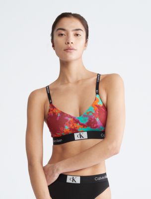 Calvin Klein 1996 Cotton Stretch Lightly Lined Bralette, Temperature Print