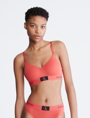 Calvin Klein 1996 Cotton Stretch Lightly Lined Bralette, Cool Melon