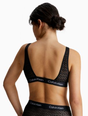 Calvin Klein Unlined Bralette Lace Crop - Wireless Bras, Post Op Bra