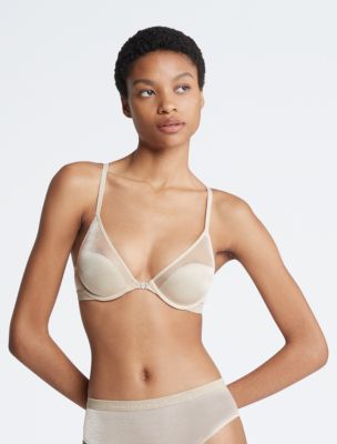 Calvin Klein Calvin Klein Form low-cut push-up bra metallic pink