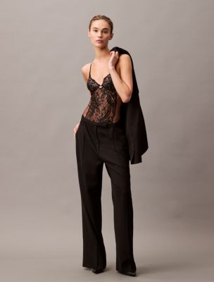CK Black Floral Lace Bodysuit | Calvin Klein® USA