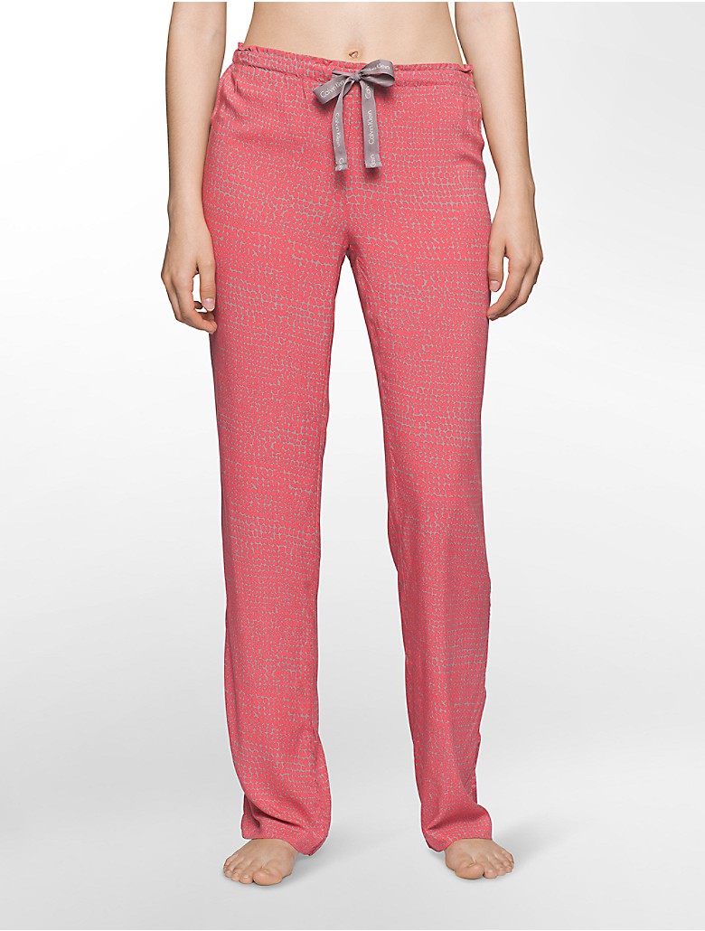 calvin klein womens woven viscose abstract print pajama pants underwear ...