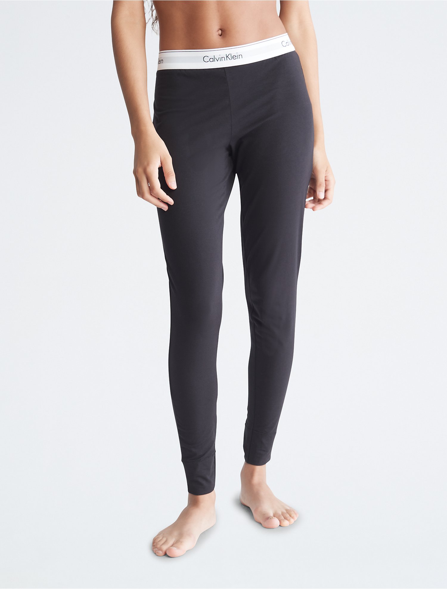 Slacks and Chinos Leggings Calvin Klein Cotton Stretch Gym Leggings in Black Womens Clothing Trousers 