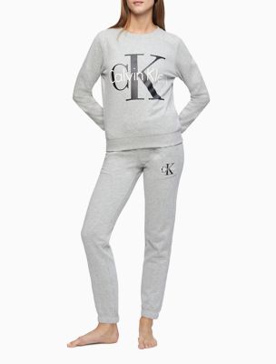 calvin klein black monogram logo lounge pants