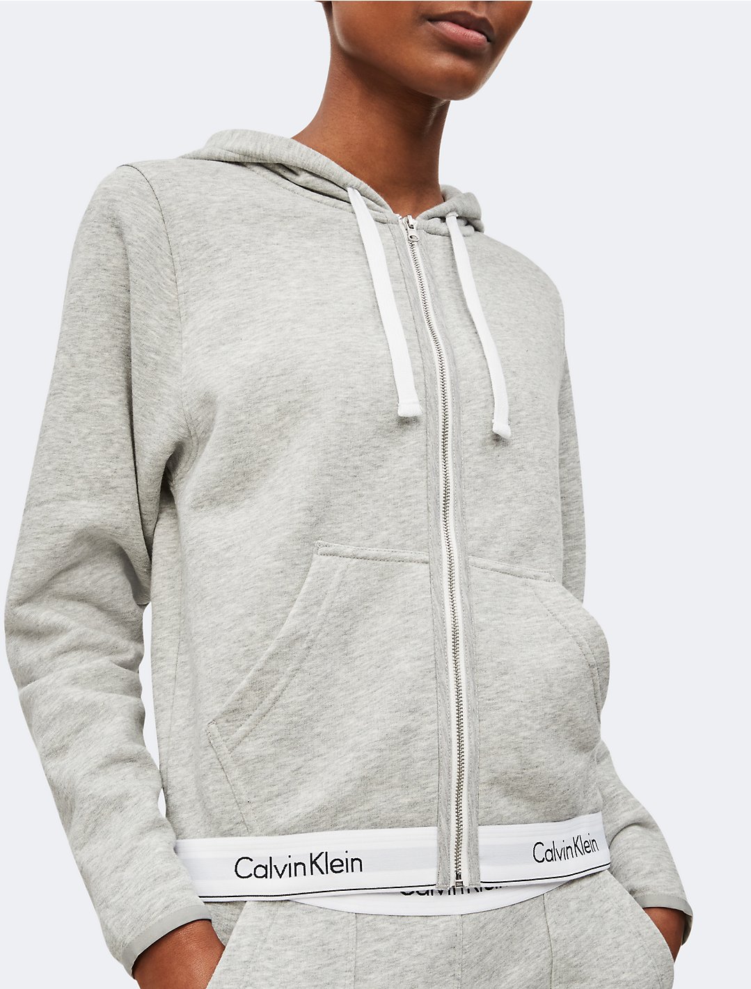 Modern Cotton Stretch Zip Sleep Hoodie | Calvin Klein® USA