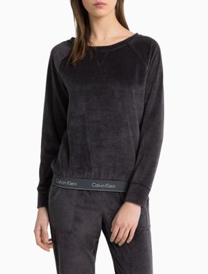 calvin klein velour sweatshirt